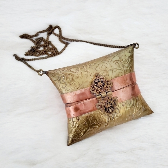 Handbags - Vintage Metal Pillow Mini Purse